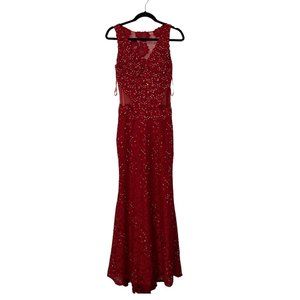 ROYAL QEEN COLLECTION | red embellished dress Size 8